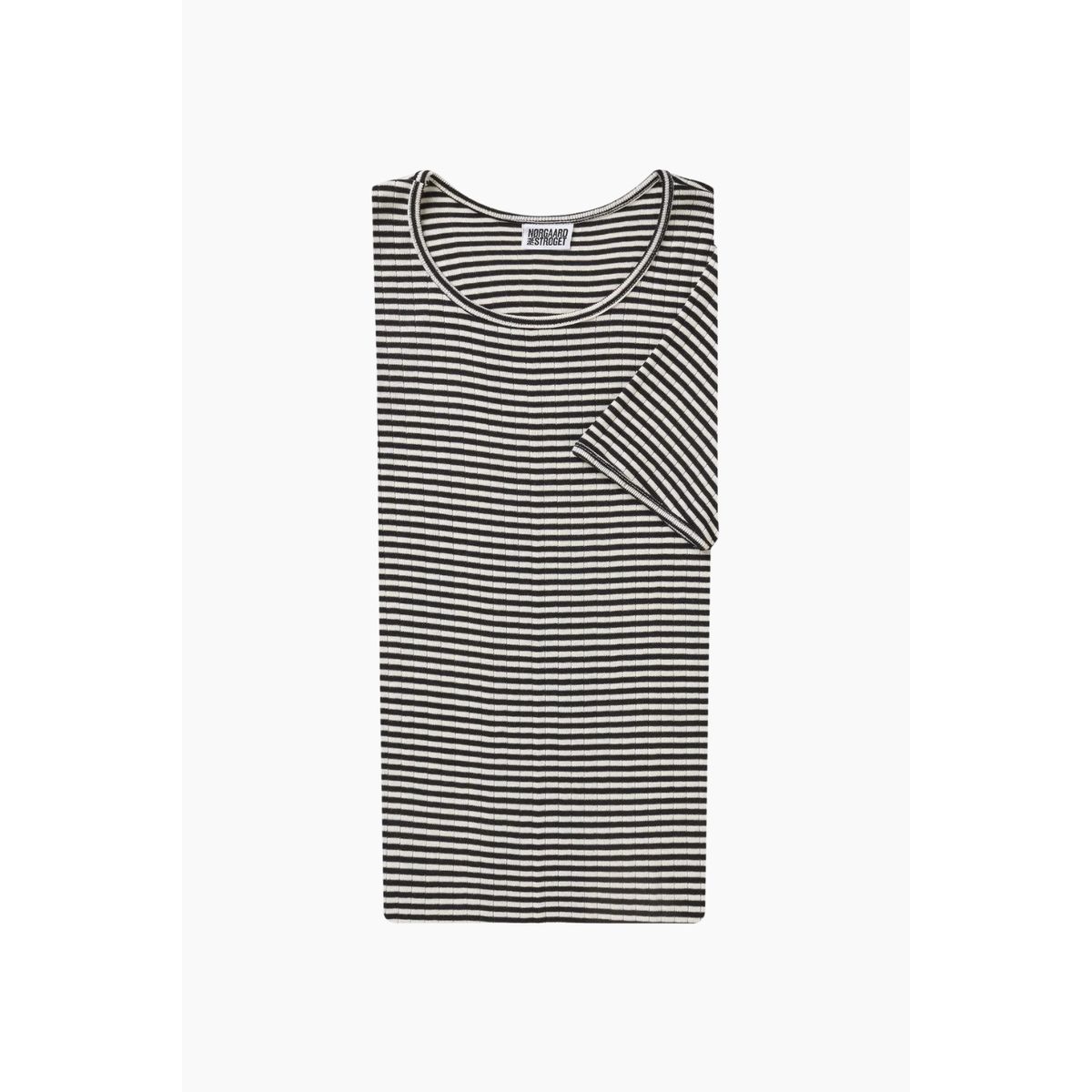 101 Short Sleeve Fine Stripes - Black/Ecru - Nørgaard på Strøget - Stribet One Size