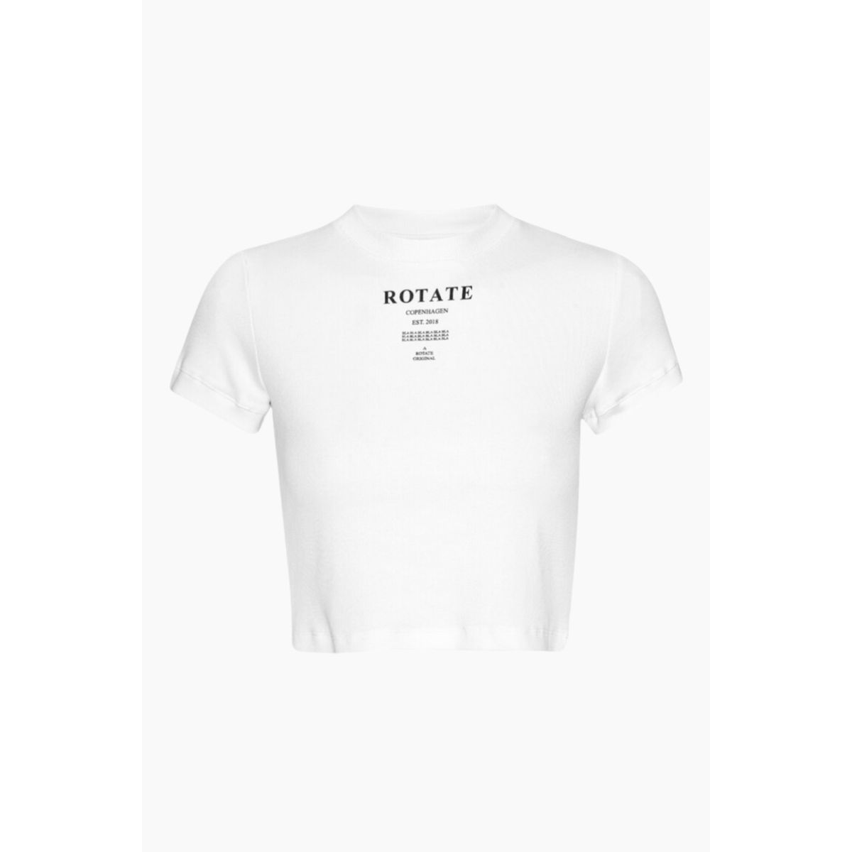 Ribbed Cropped T-shirt - Bright White - ROTATE - Hvid M