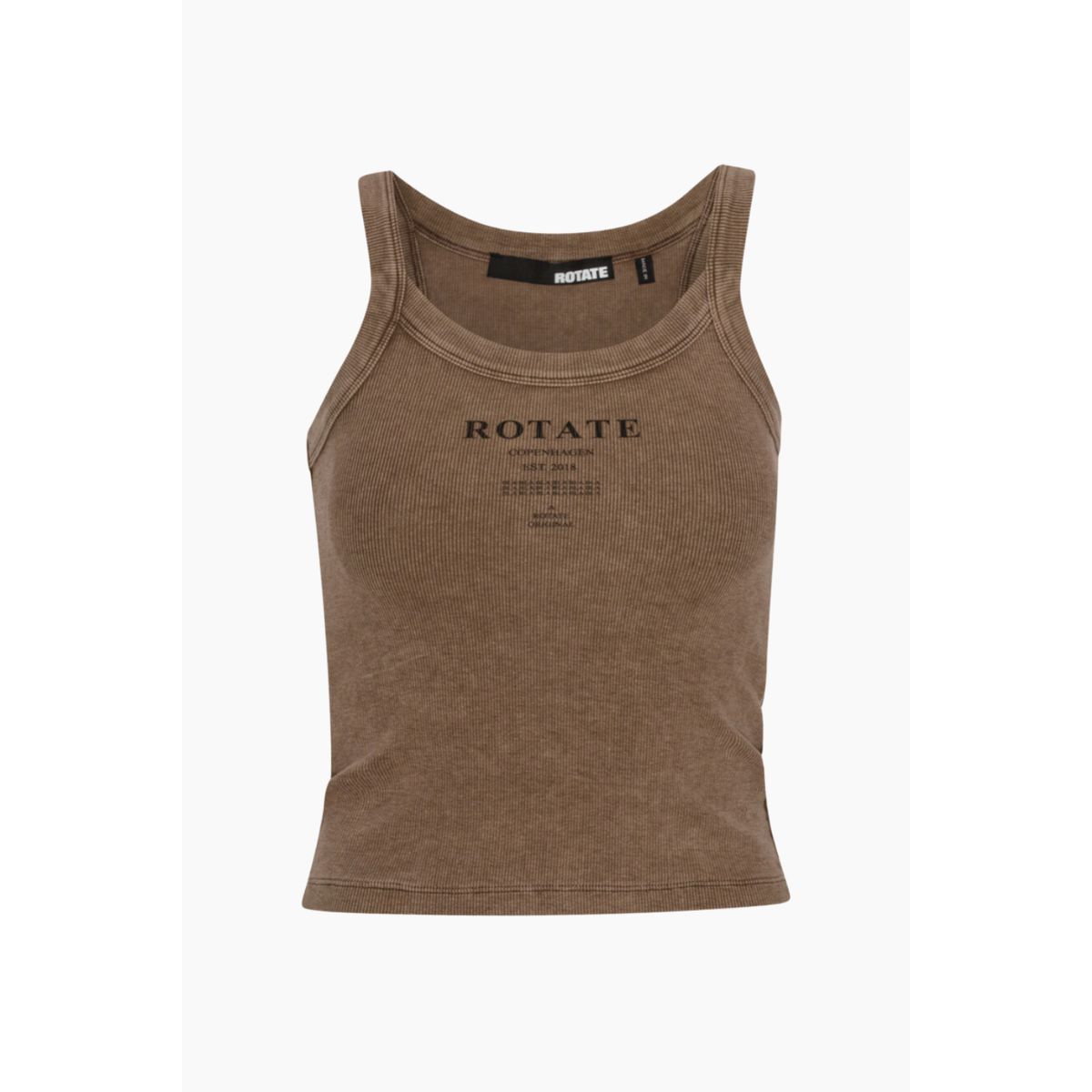 Ribbed Tank Top - Mustang - ROTATE - Brun XL