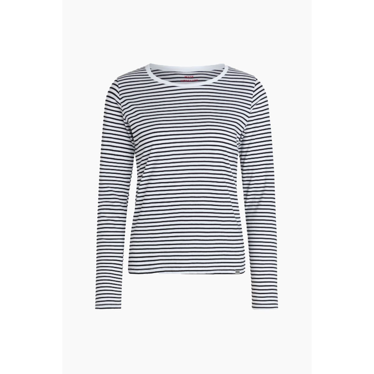 Organic Jersey Stripe Tenna Tee - White/Black - Mads Nørgaard - Stribet XS