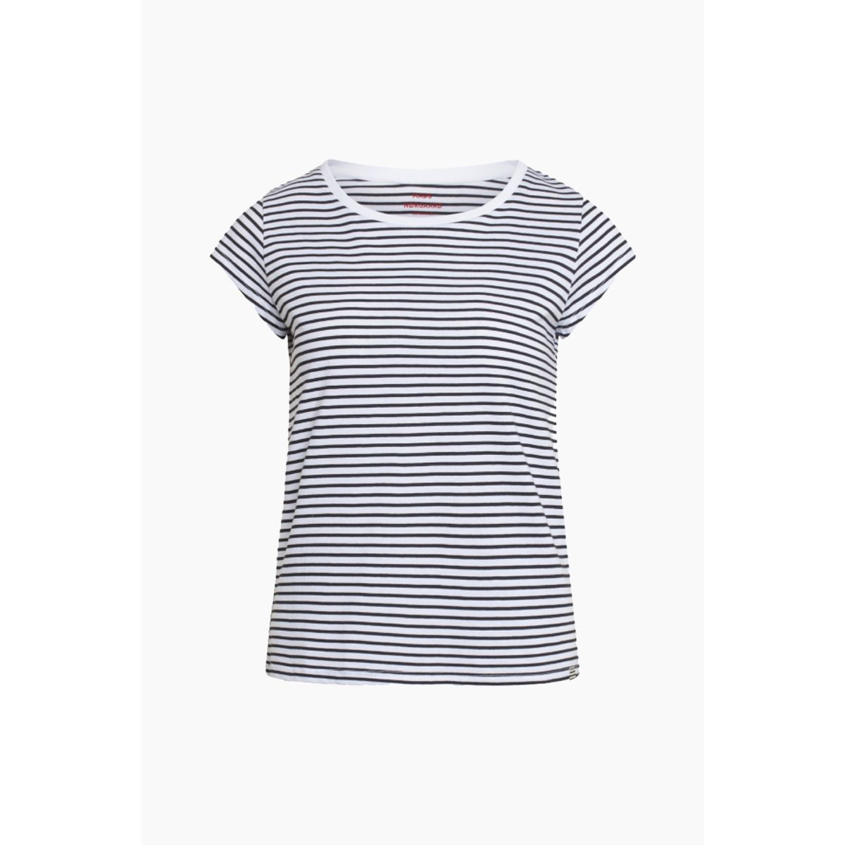 Organic Jersey Stripe Teasy Tee - White/Black - Mads Nørgaard - Stribet S