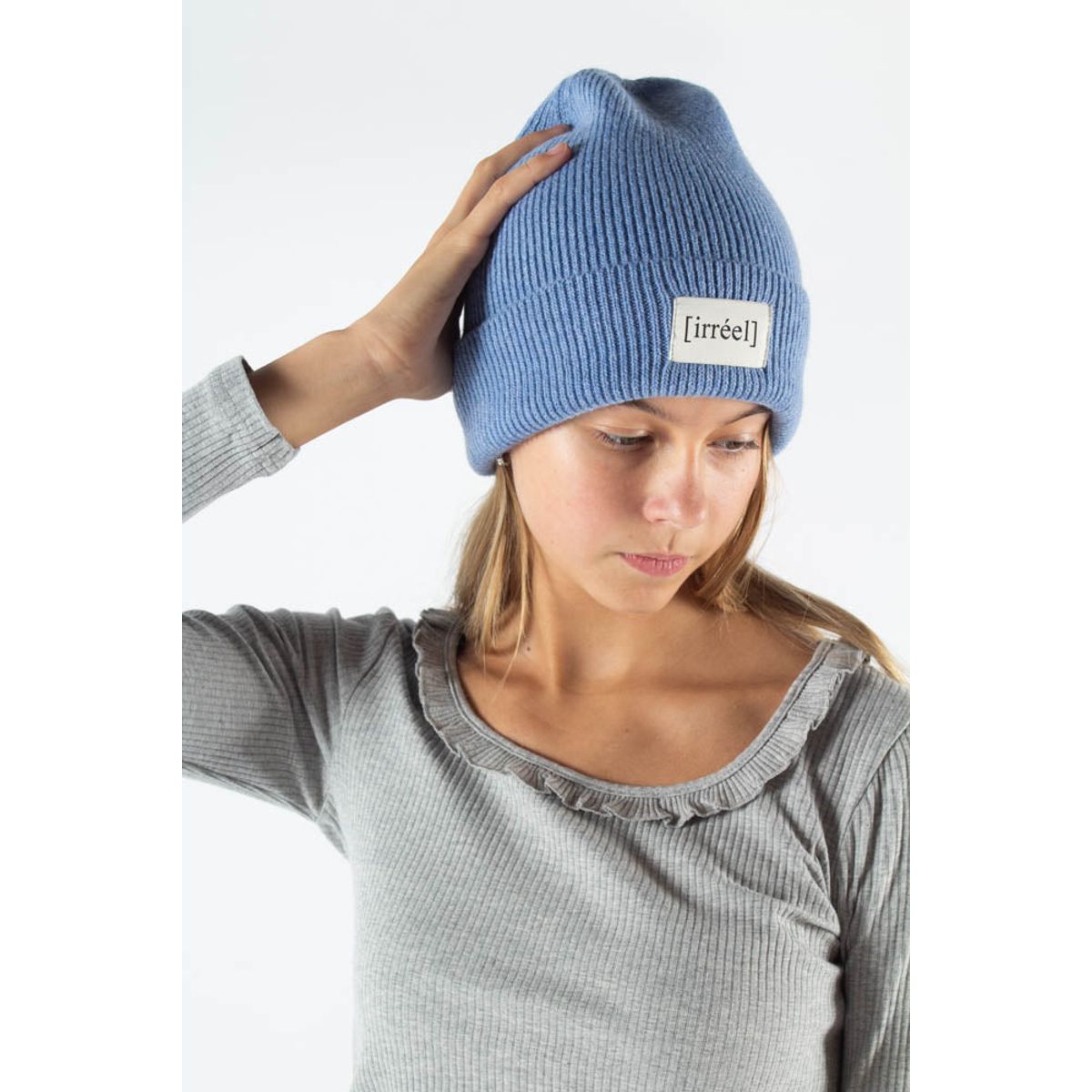 Akeelah wool Beanie - Blue - irréel - Blå One Size