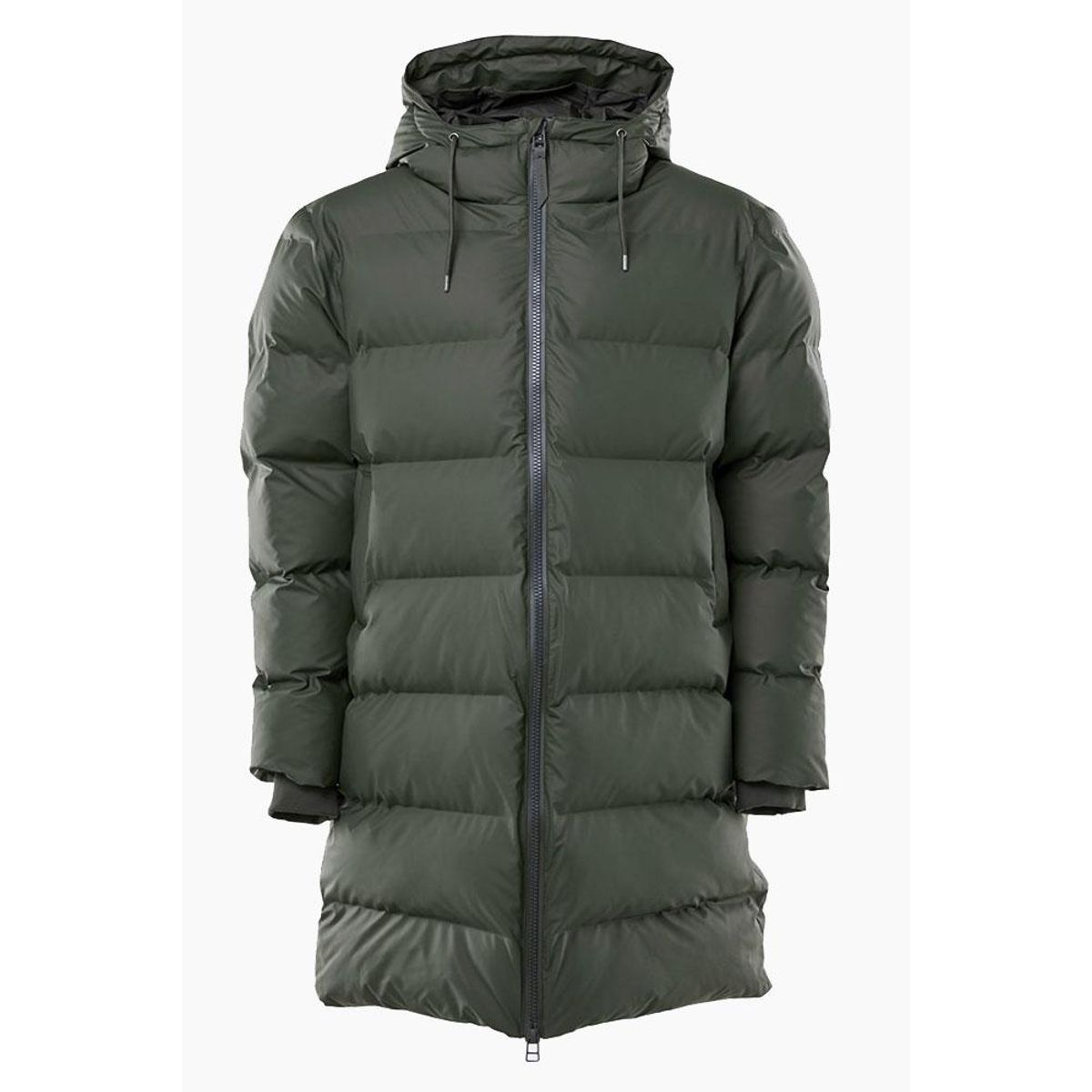 Long Puffer Jacket - Green - Rains - Grøn M