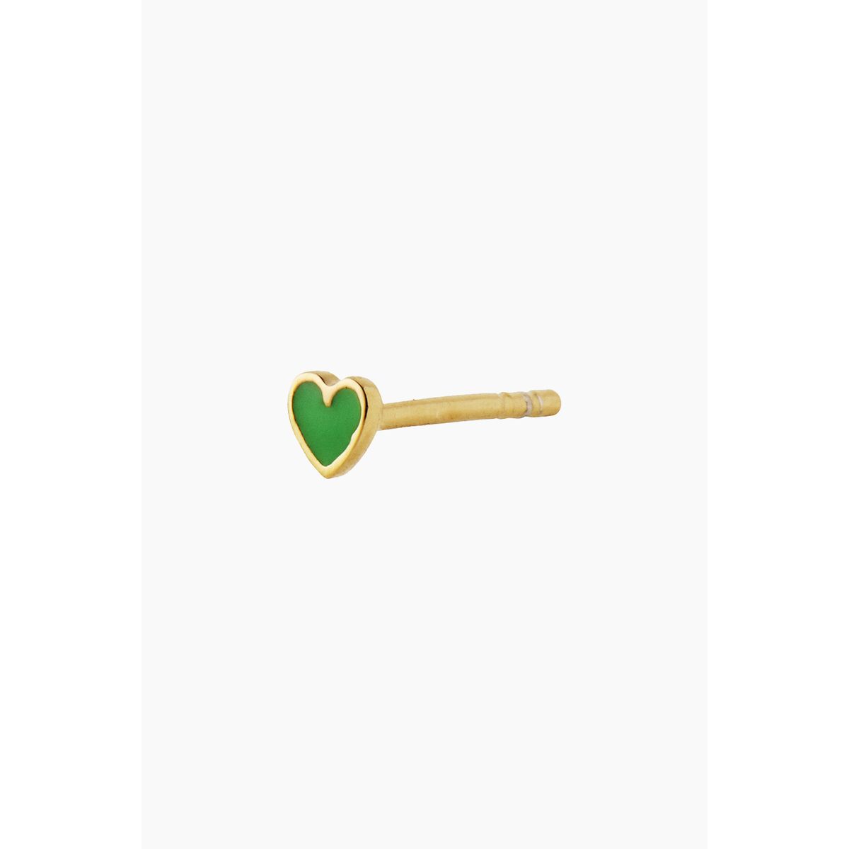 Petit Love Heart Grass Green Enamel - Gold - Stine A - Grøn One Size