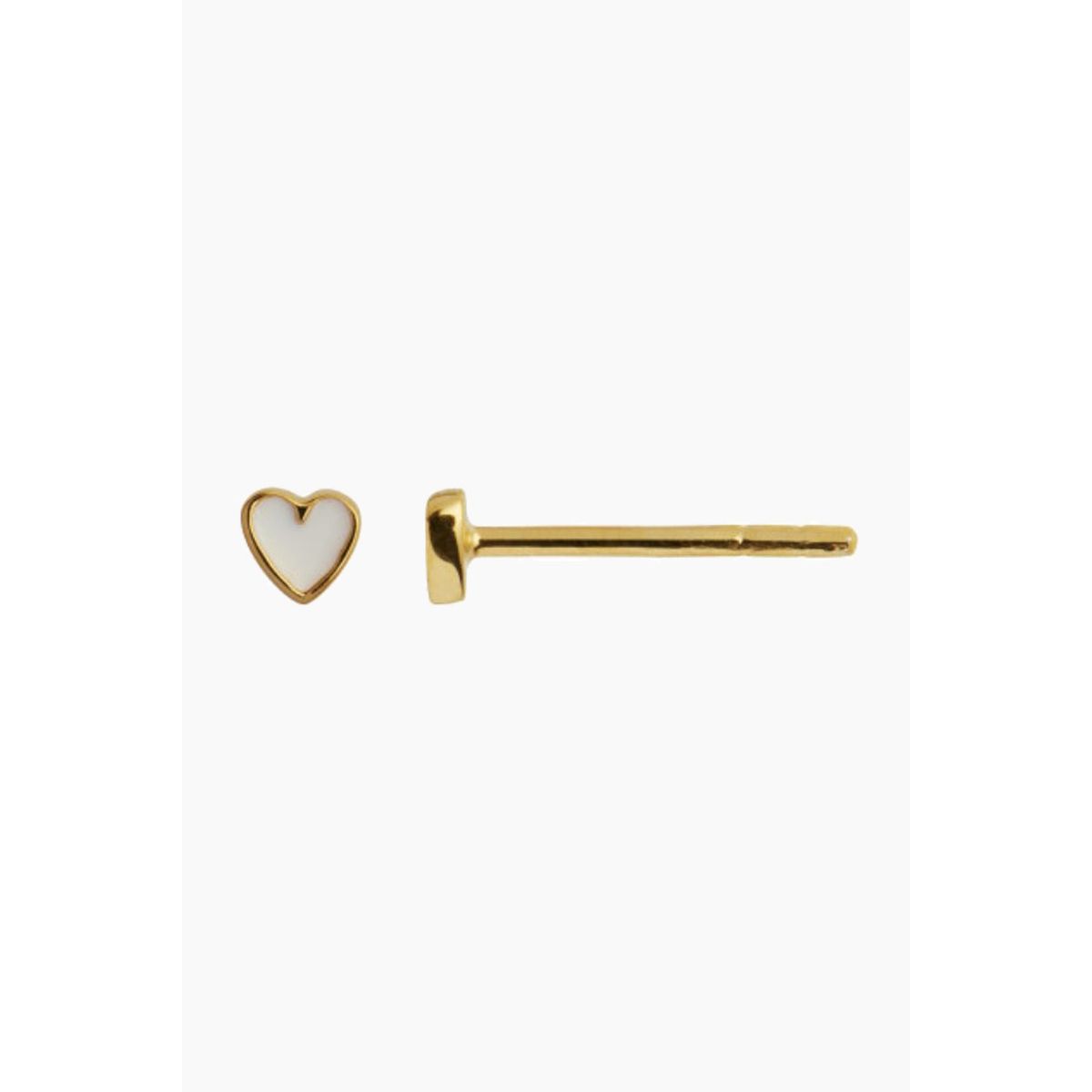 Petit Love Heart White Enamel - Gold - Stine A - Guld One Size