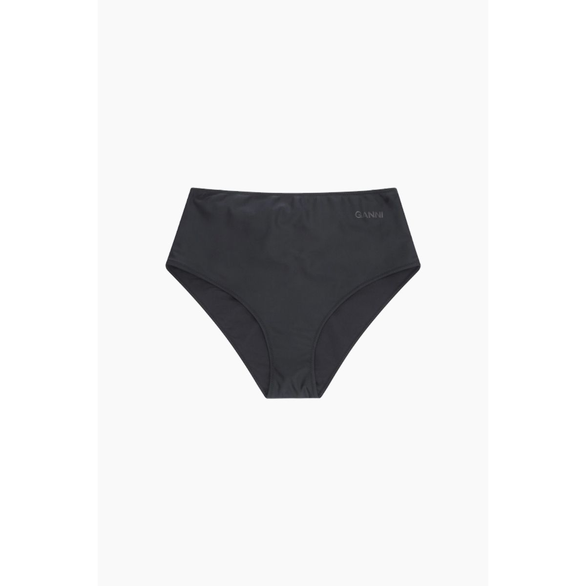 Recycled Core Solid Highrise Bikini Briefs A4046 - Black - GANNI - Sort M