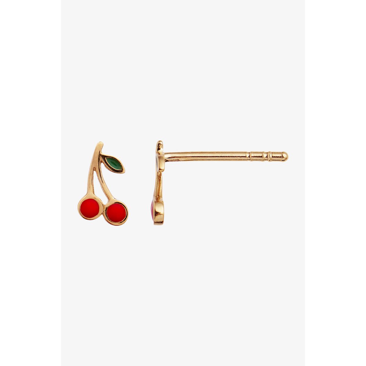 Petit Cherry Earring Enamel - Gold - Stine A - Guld One Size