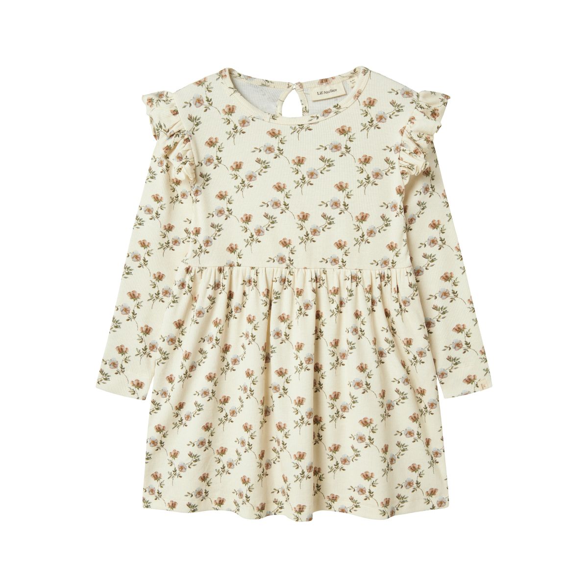 Lil Atelier Gavo Eno Dress - Turtledove/Flower - 92 cm