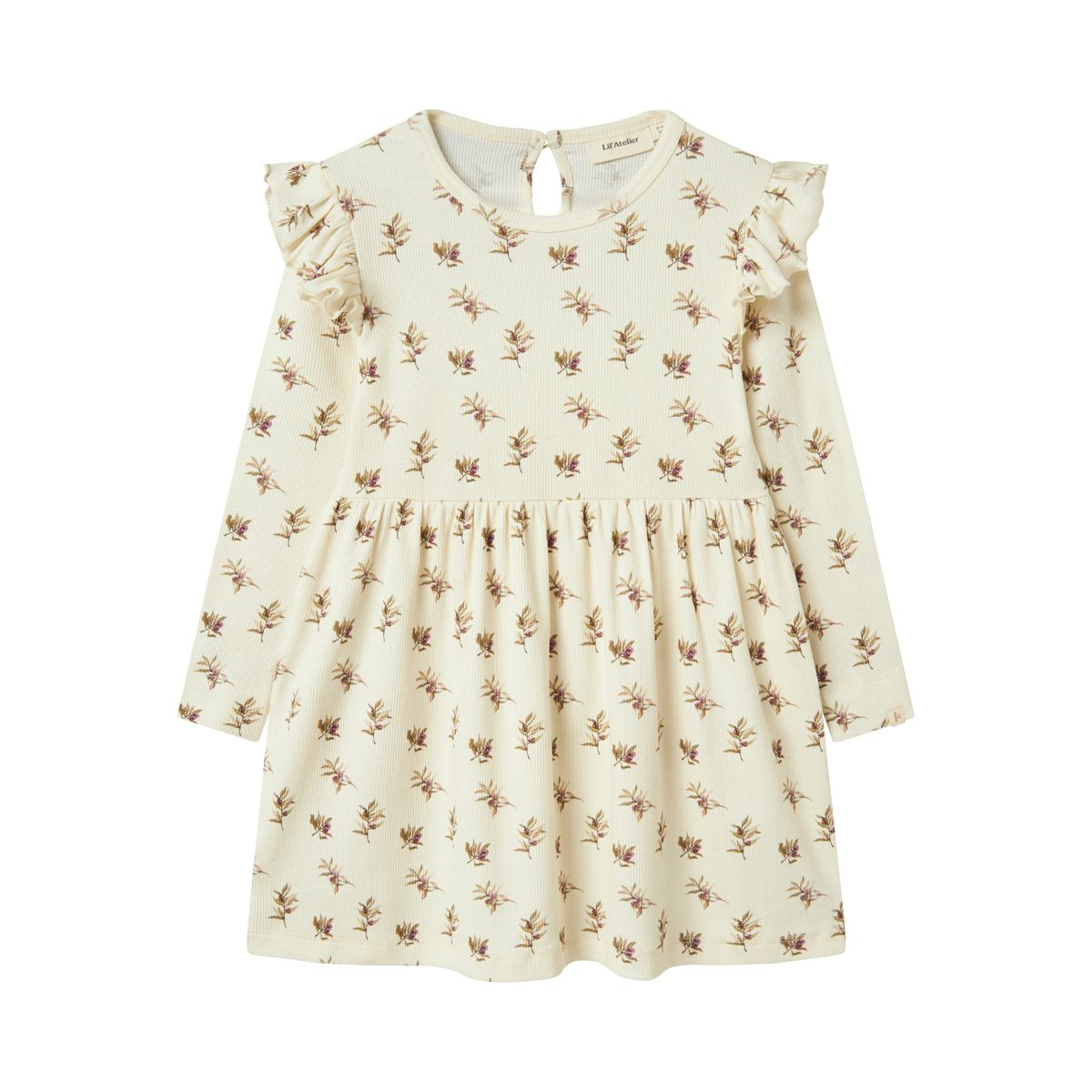 Lil Atelier Gavo Eno Dress - Turtledove/Olive - 92 cm