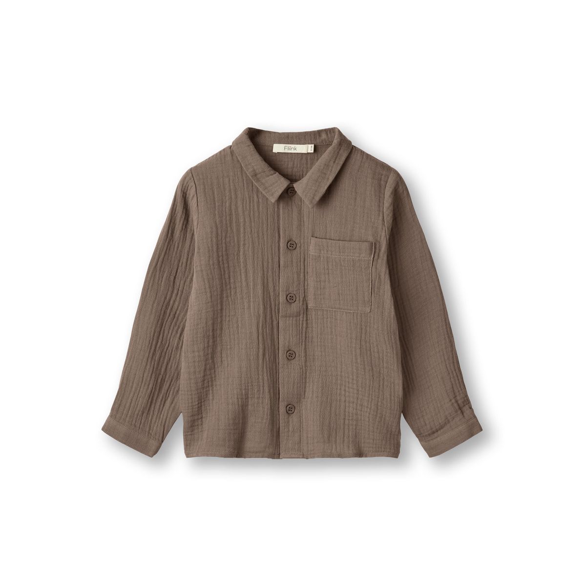 Fliink Elmo Ls Shirt - Pine Bark - 86 cm