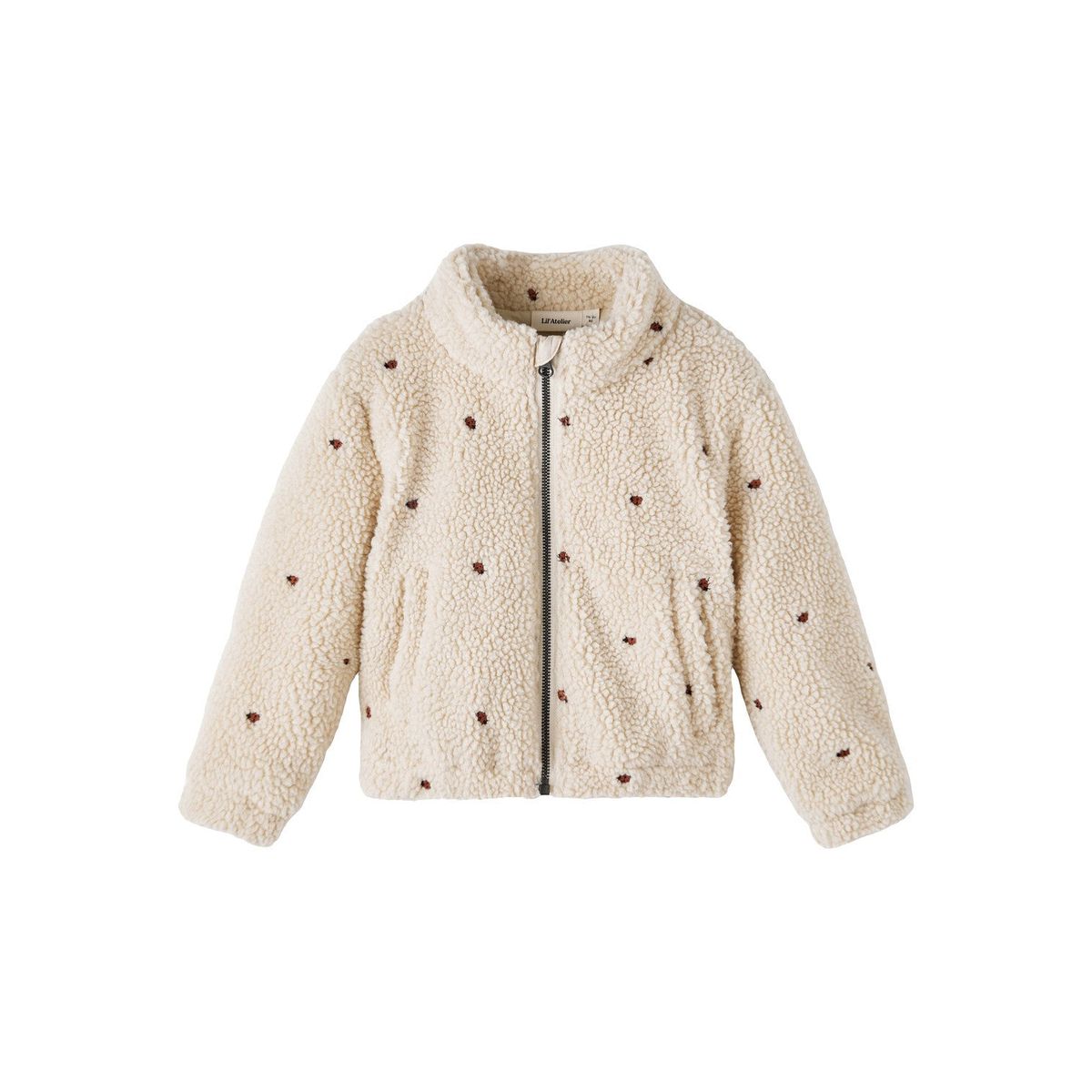 Lil Atelier Nalo Sherpa Loose Jacket - Fog - 92 cm