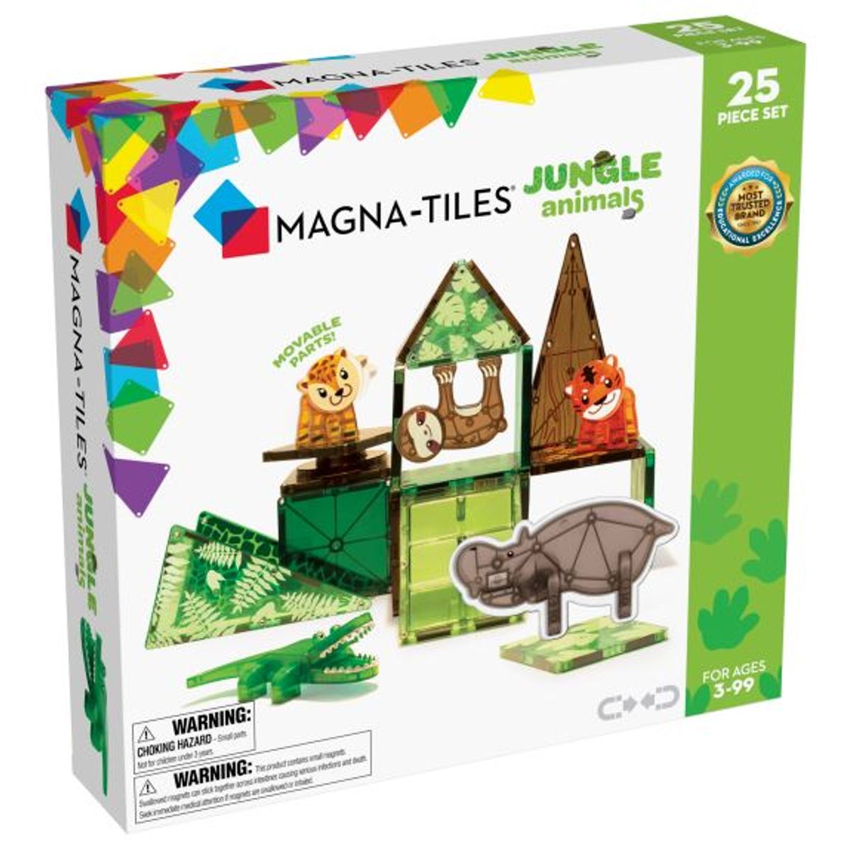 Magna-Tiles Magnetisk Legetøj - Jungle Dyr - 25 dele