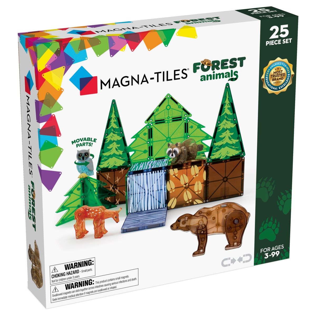 Magna-Tiles Magnetisk Legetøj - Skovens Dyr - 25 dele