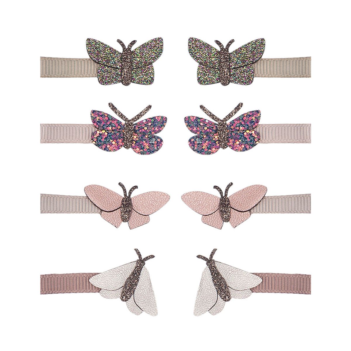 Mimi & Lula 8 hårclips - Mini Rainforest Butterfly Dinos & Butterflies