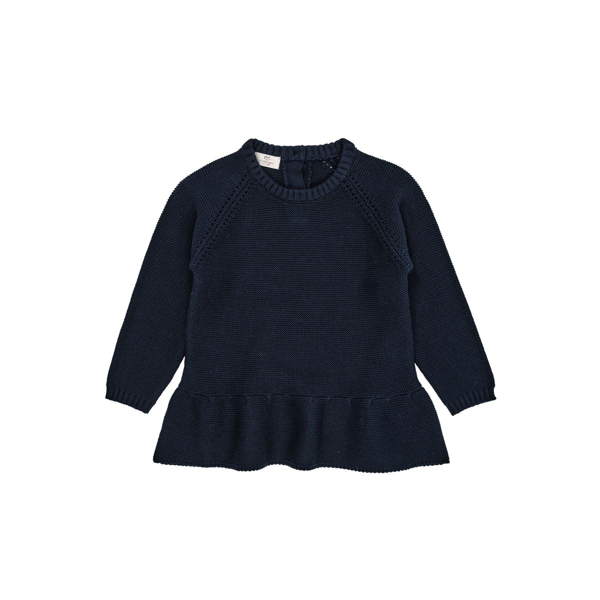 Copenhagen Colors Strik Bluse med flæse - Navy - 80 cm