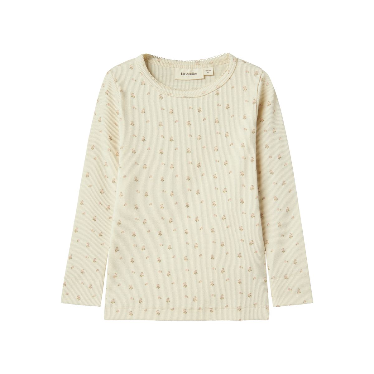 Lil Atelier Gago Slim Shirt - Turtledove/Flower - 92 cm