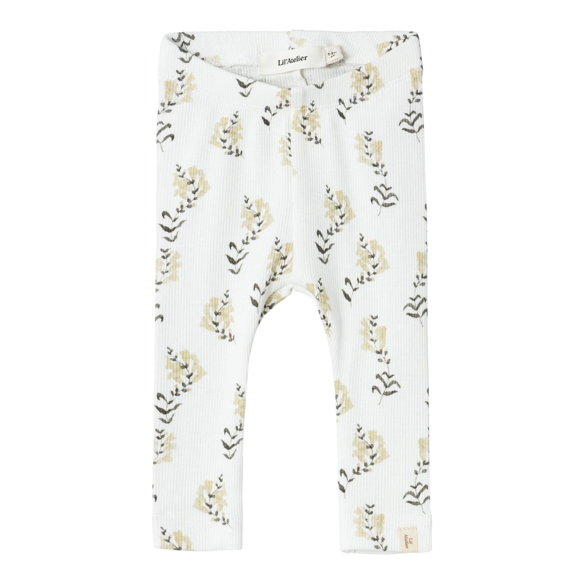 Lil Atelier Gavo Leggings - Coconut Milk/Yellow Flower - 56 cm