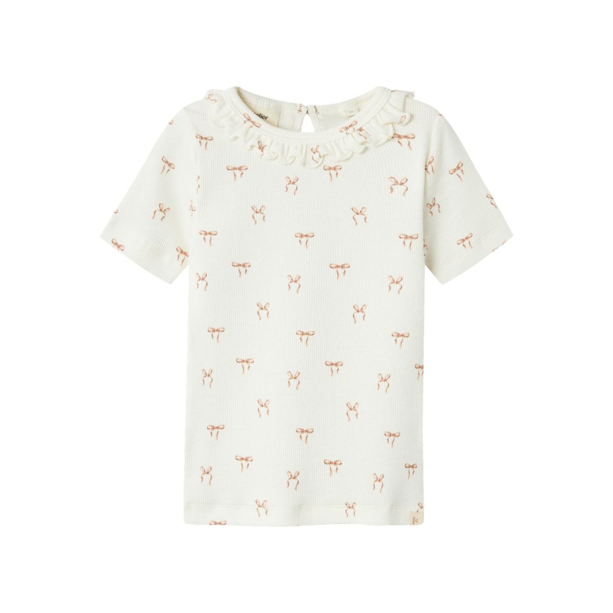 Lil Atelier Gavo Esi Slim Shirt med sløjfer - Coconut Milk - 92 cm