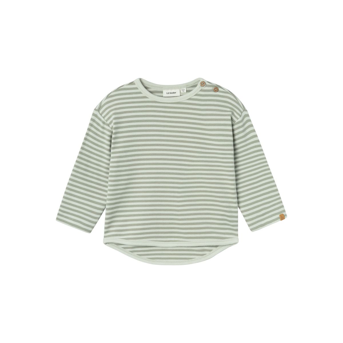 Lil Atelier Geo Alk Ls Top - Green Tint - 92 cm