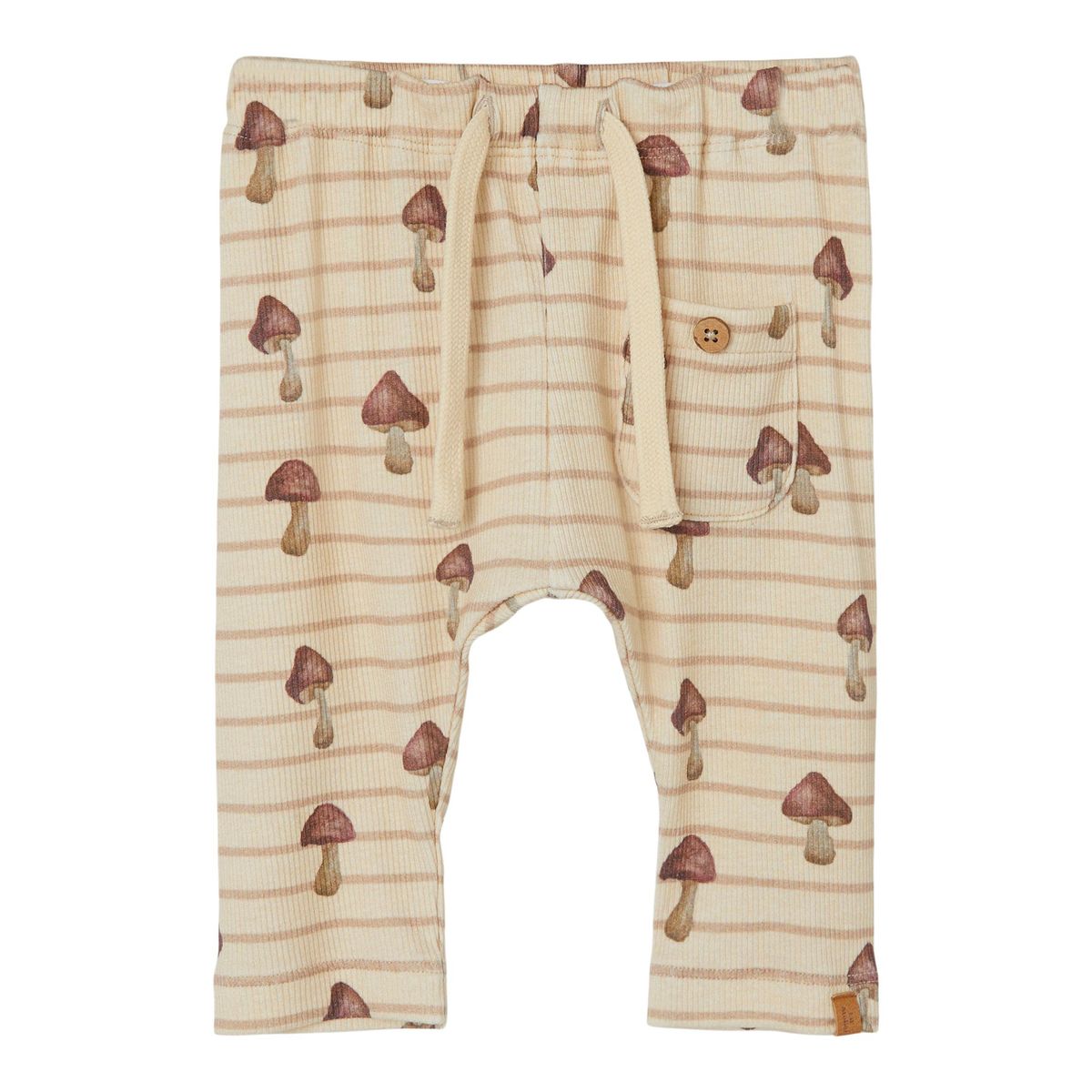 Lil Atelier Geo Loose Pant - Wood Ash - 56 cm