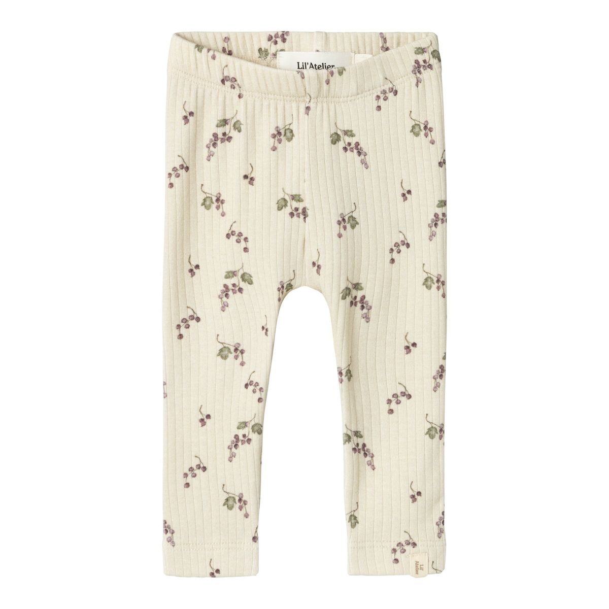 Lil Atelier Gio Bie Slim Leggings - Birch/Berries - 56 cm