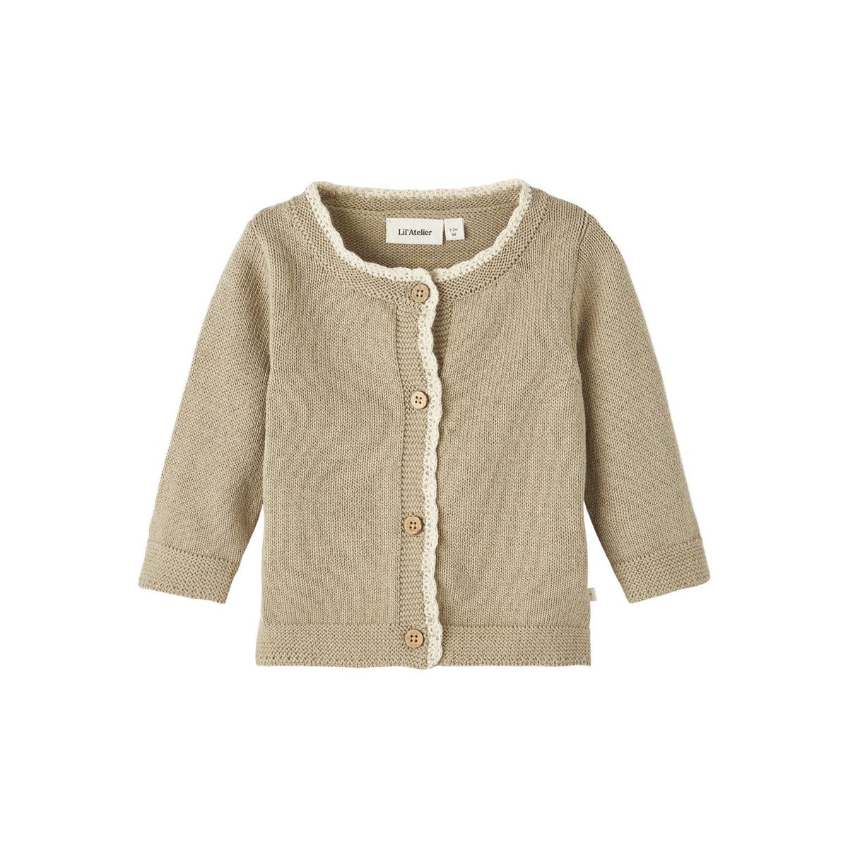 Lil Atelier Emmely Knit Cardigan - Chinchilla - 56 cm