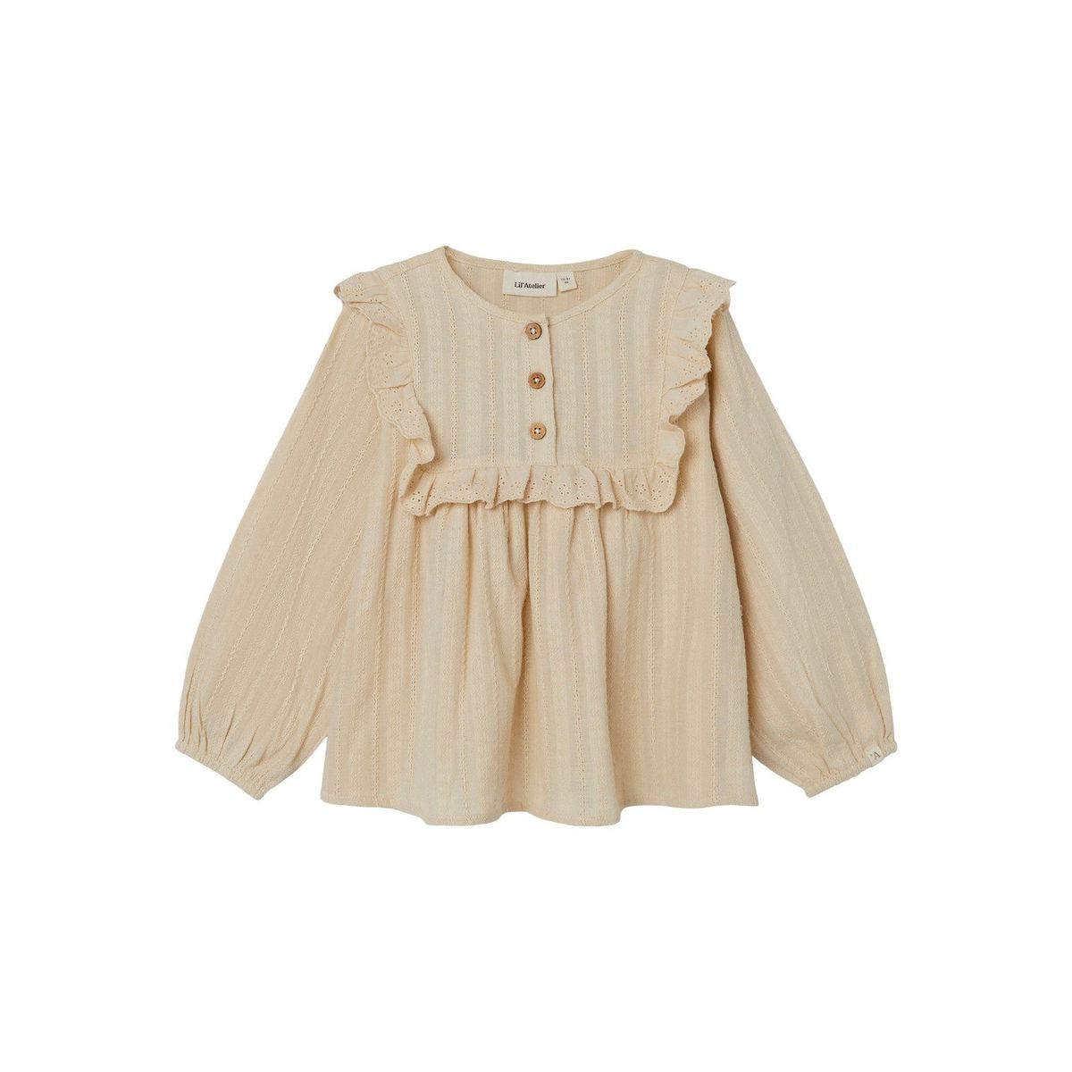 Lil Atelier Foya Loose Shirt - Wood Ash - 92 cm