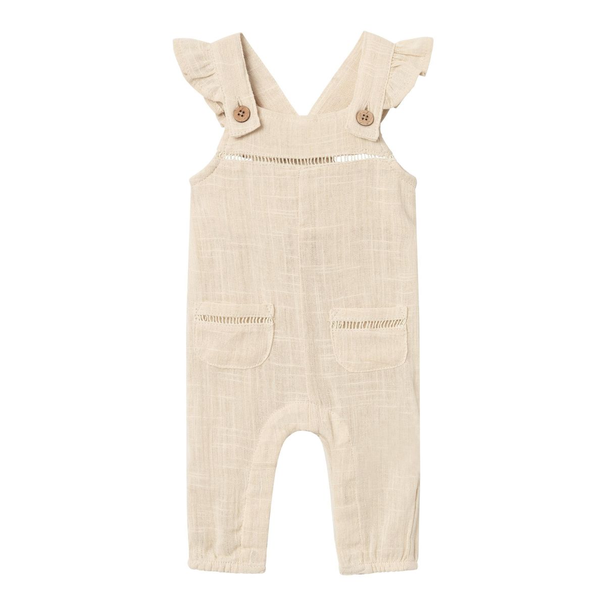 Lil Atelier Halla Loose Overall - Bleached Sand - 56 cm