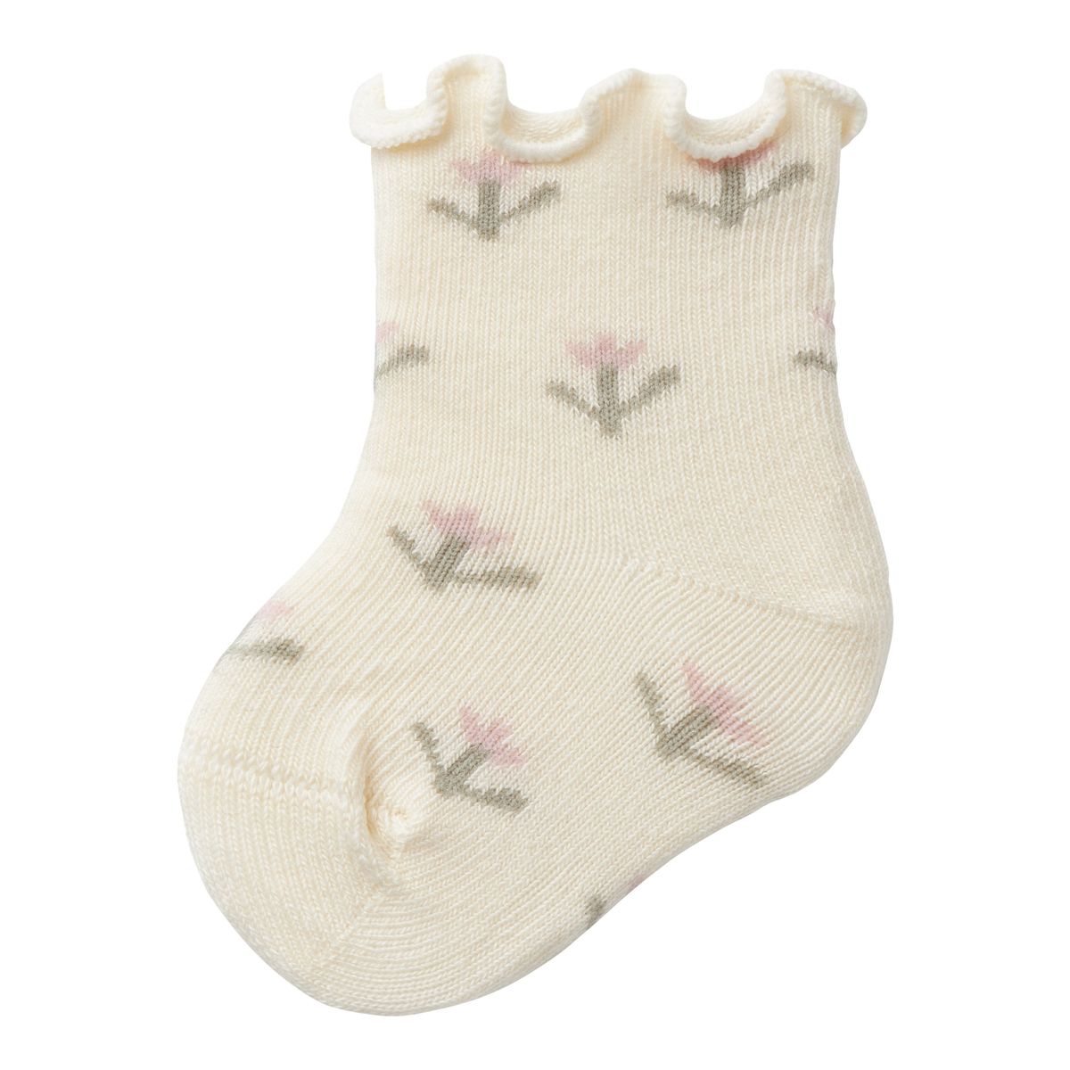 Lil Atelier - Rossa Sock med blomster - Turtledove - 50/56