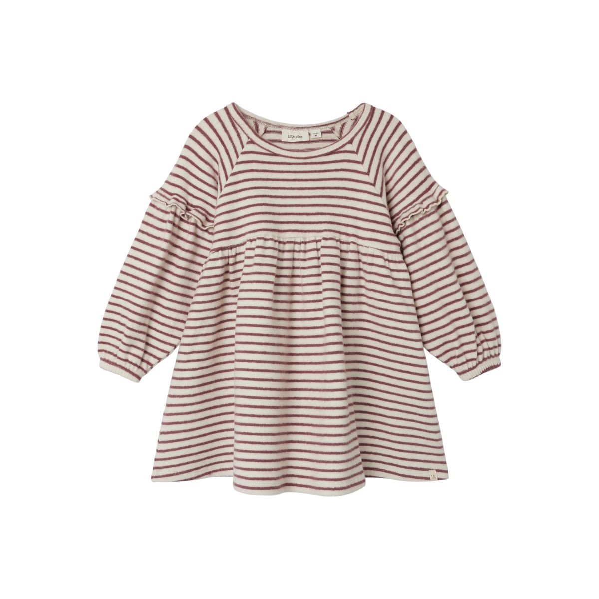 Lil Atelier Thoro Dress Stripe - Birch/Rosebrown - 92 cm