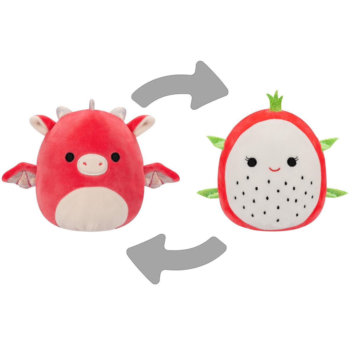 Squishmallows - Flip A Mallow Delita the Dragon Fruit/Baiden the Dragon 13 cm