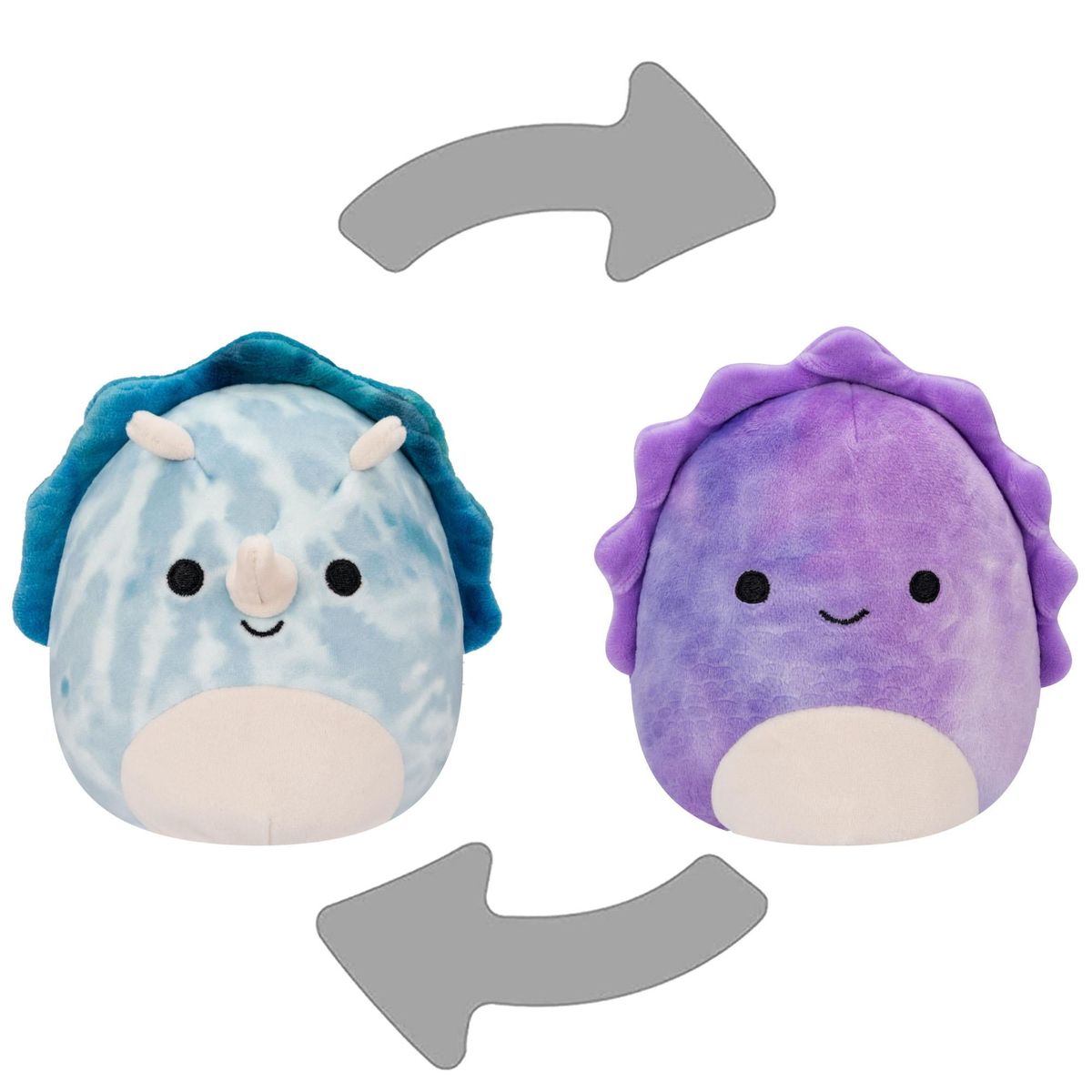 Squishmallows - Flip A Mallow Delilah the Purple Dino/Jerome the Blue Dino 13 c