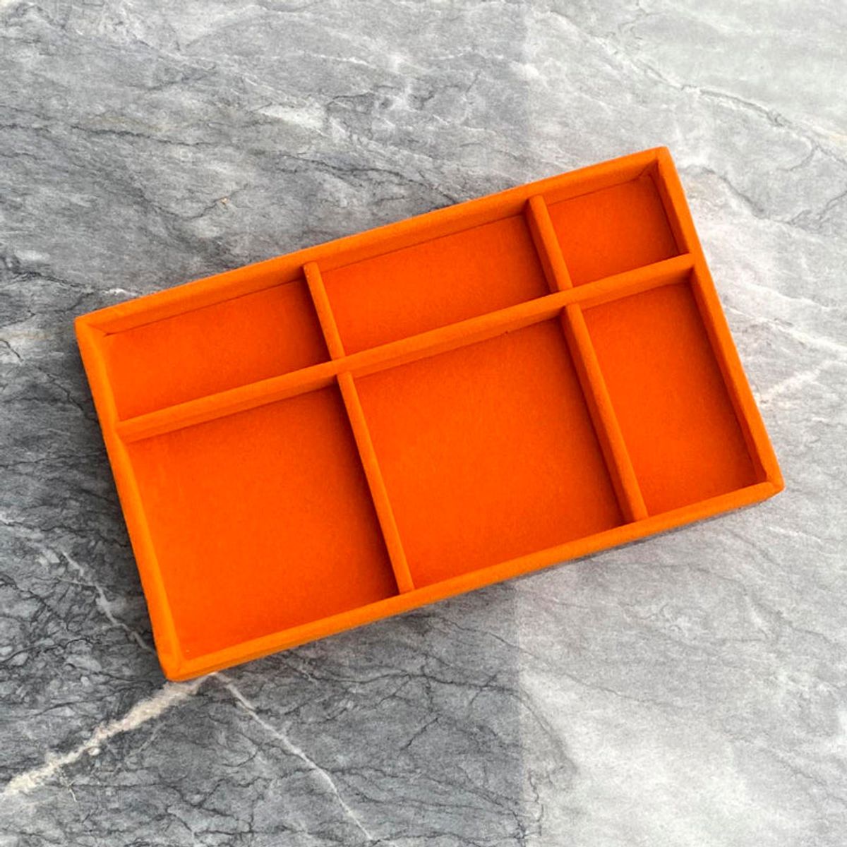 ANNEBRAUNER Velvet Tray Orange 6 Sections