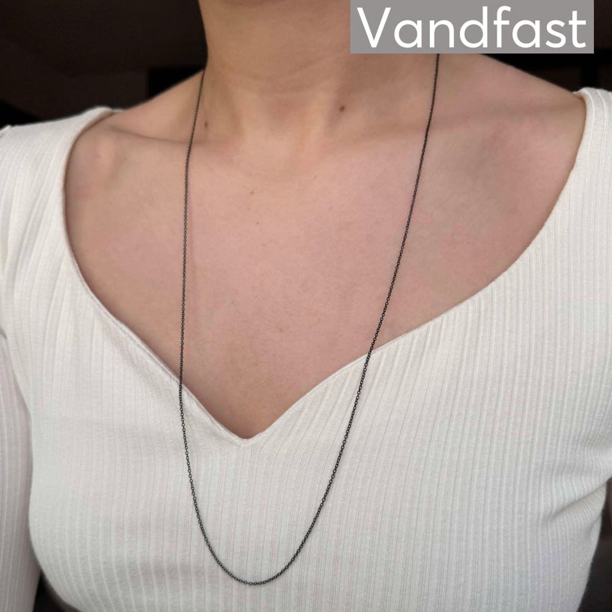 ANNEBRAUNER Necklace Black 70 cm + 7 cm