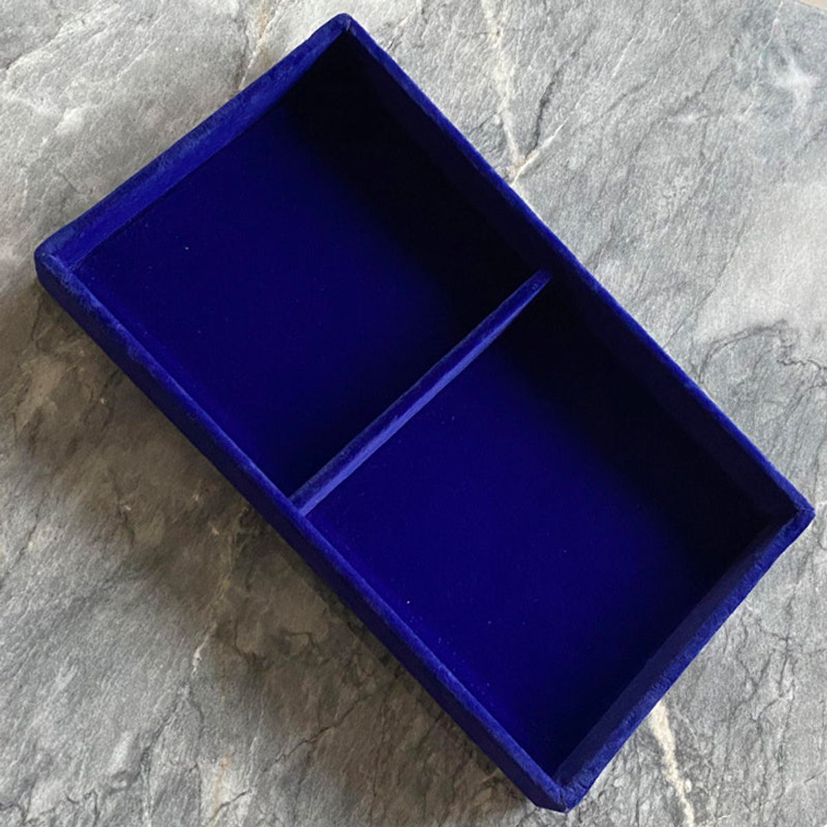 ANNEBRRAUNER Velvet Tray Blue 2 Sections