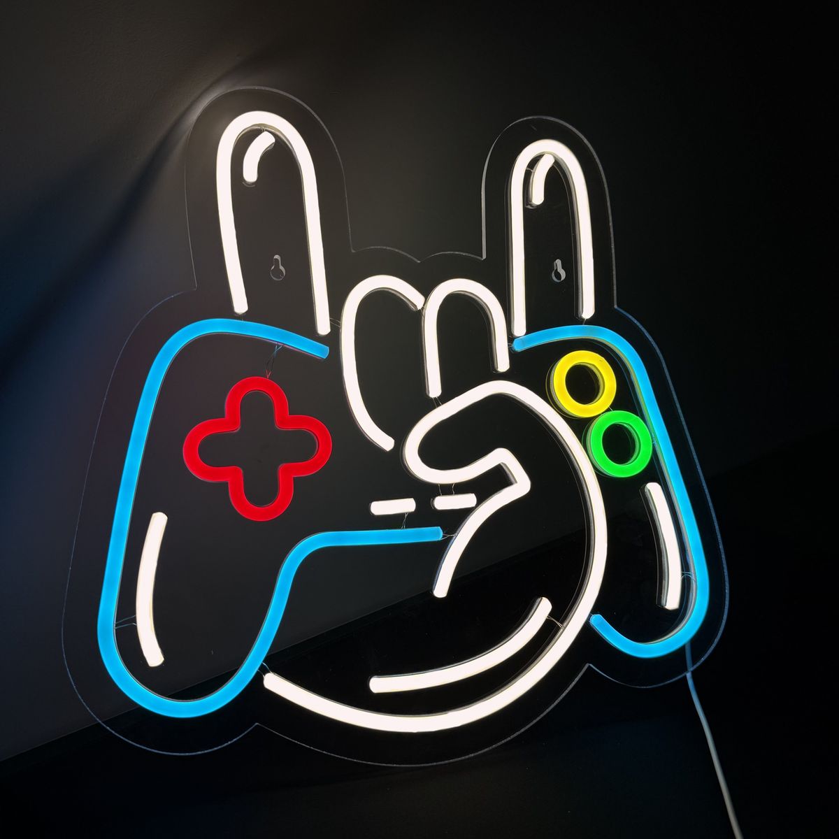 Lightish Joystick Hand Sign Neon Væglampe