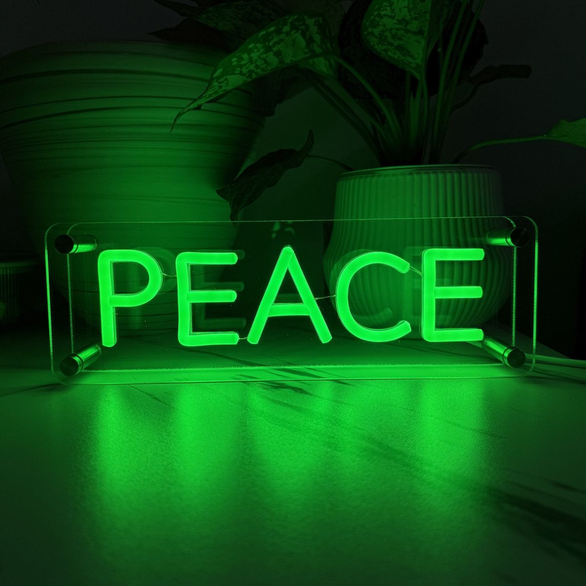 Lightish Peace Led Neon Box Bordlampe