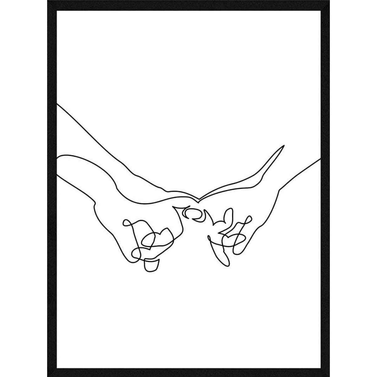 Stregtegning holding hands plakat