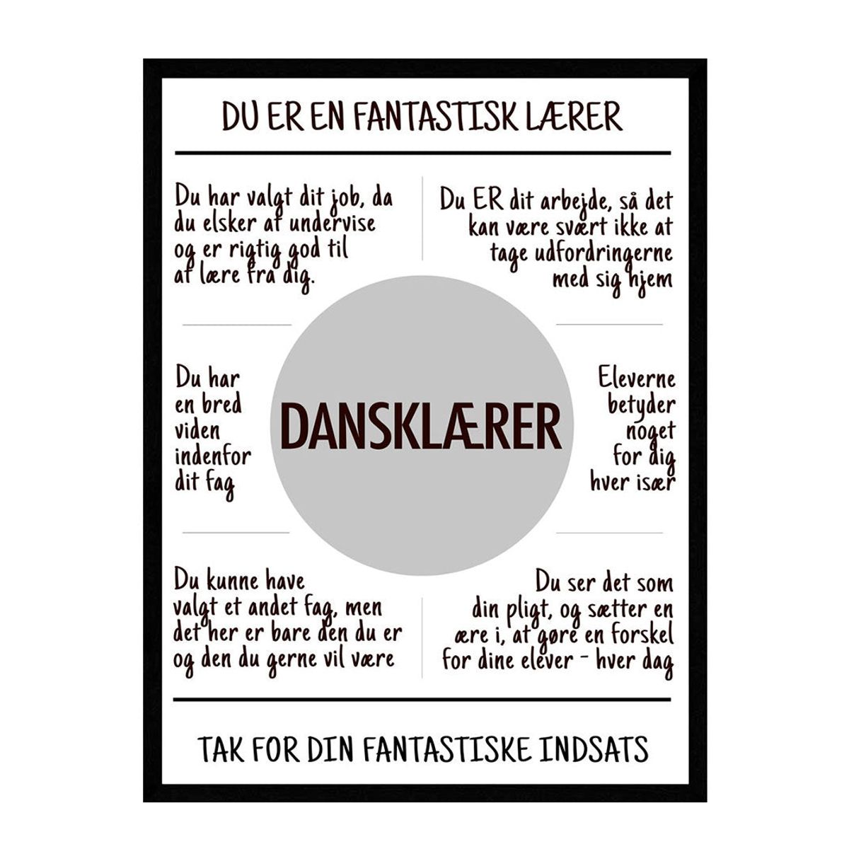 Dansklærer plakat