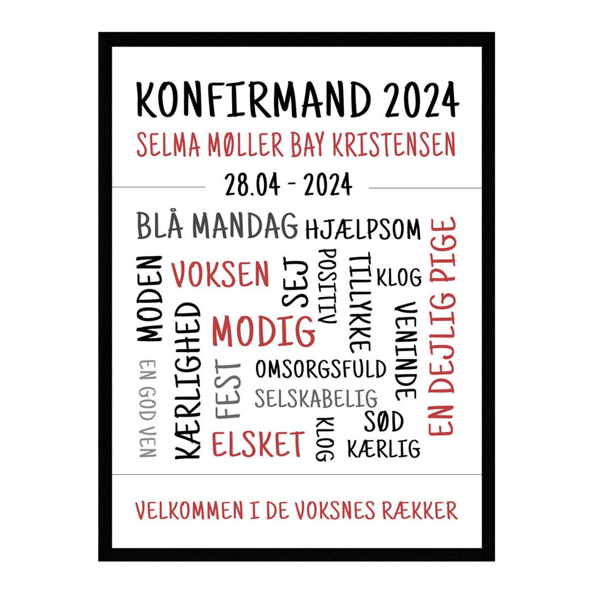 Konfirmand plakat / pige