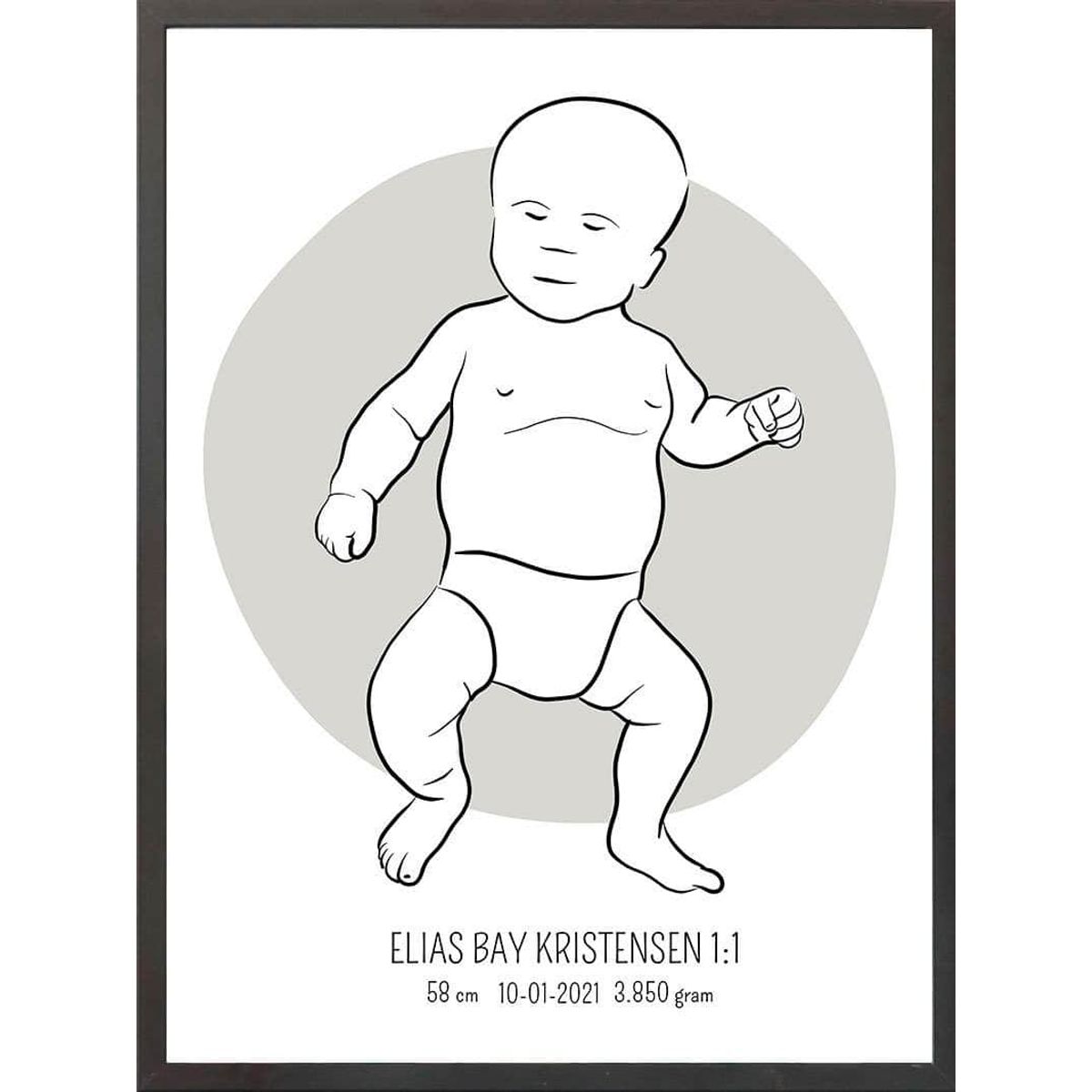 Birth poster / fødselsplakat 1:1 - Tumling blå