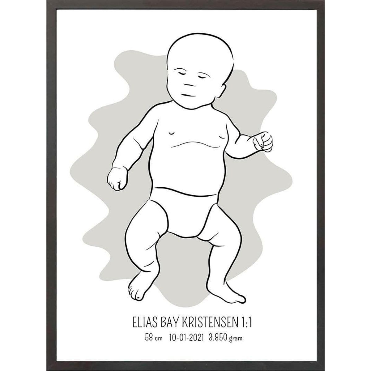 Birth poster / fødselsplakat 1:1 - Tumling blå