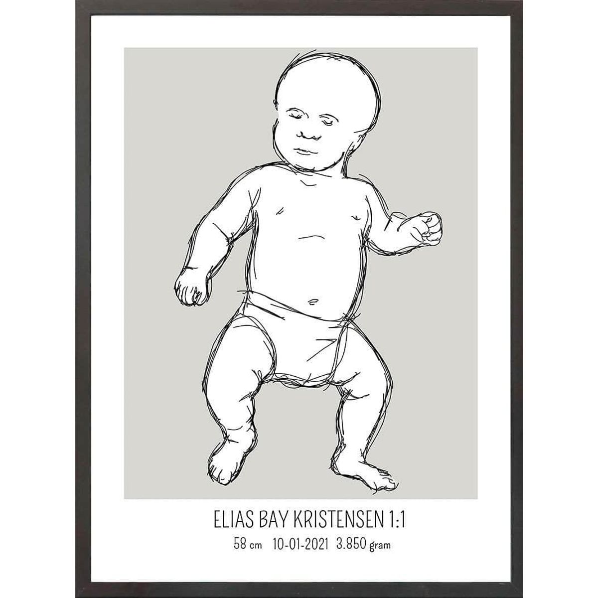 Birth poster / fødselsplakat 1:1 - Tumling blå