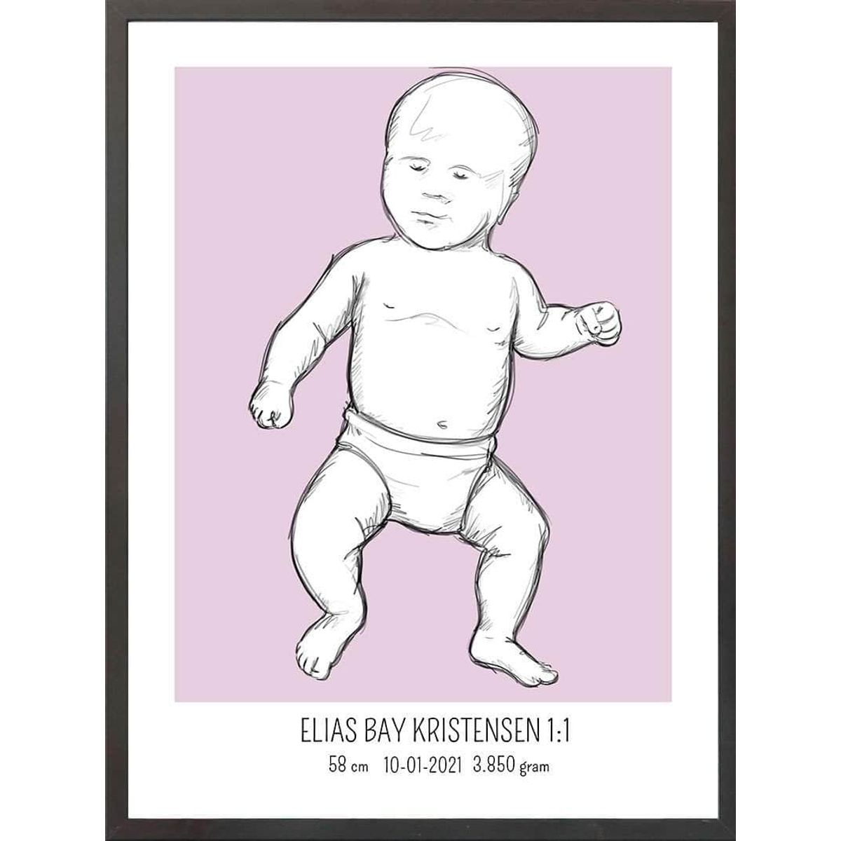 Birth poster / fødselsplakat 1:1 - Tumling blå