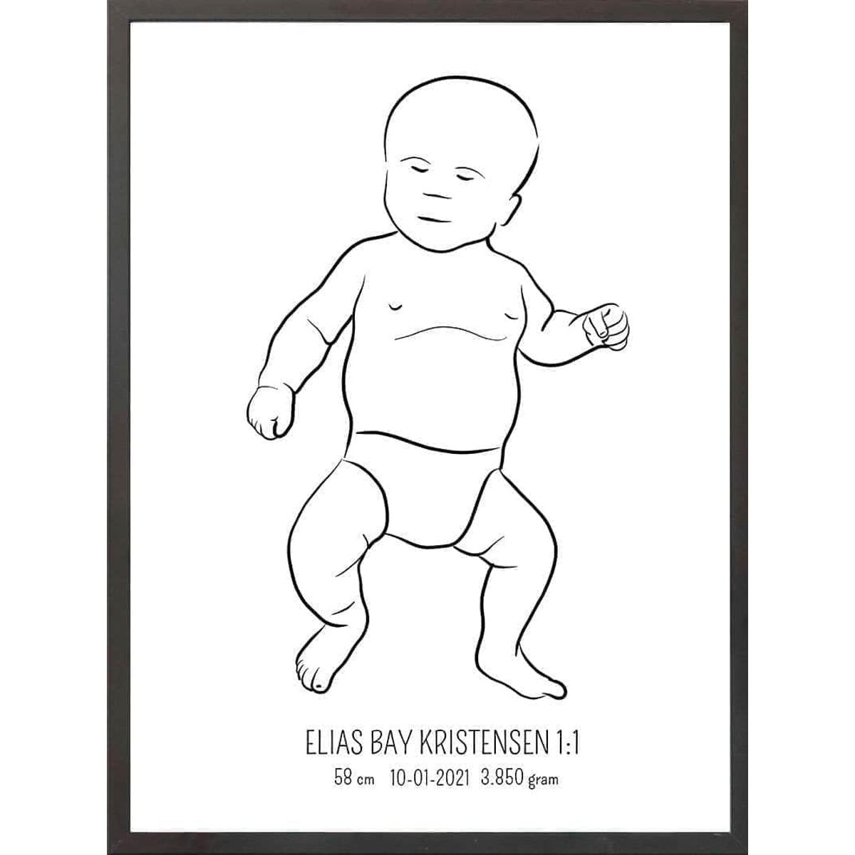 Birth poster / fødselsplakat 1:1 - Tumling lyserød