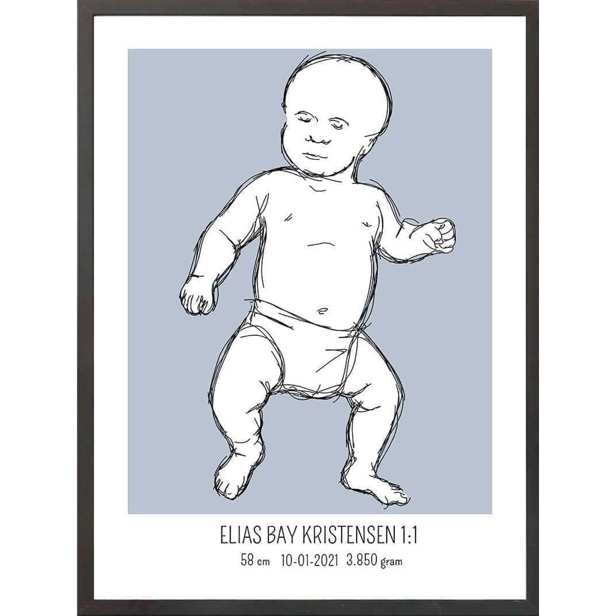 Birth poster / fødselsplakat 1:1 - Tumling lyserød