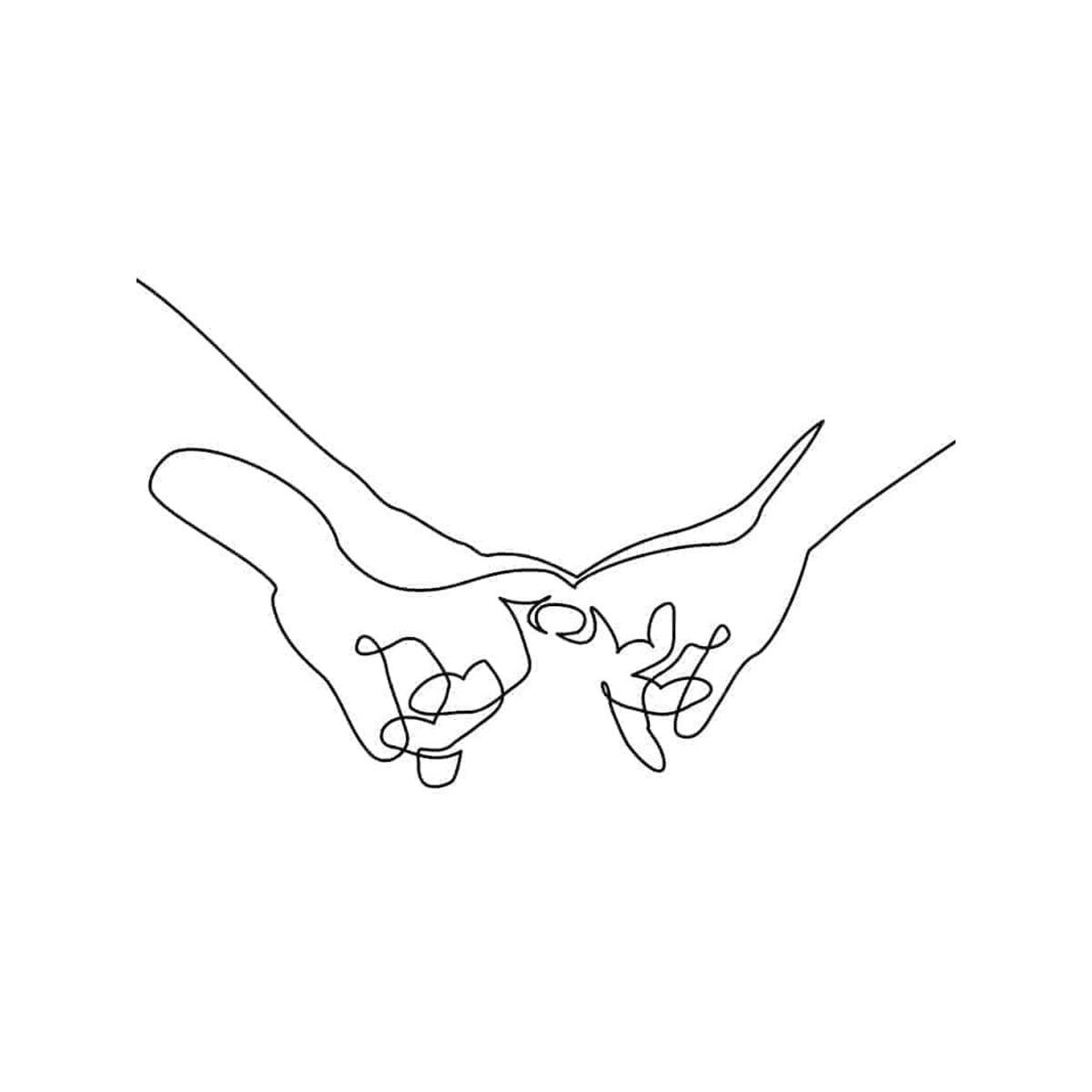 Stregtegning holding hands plakat