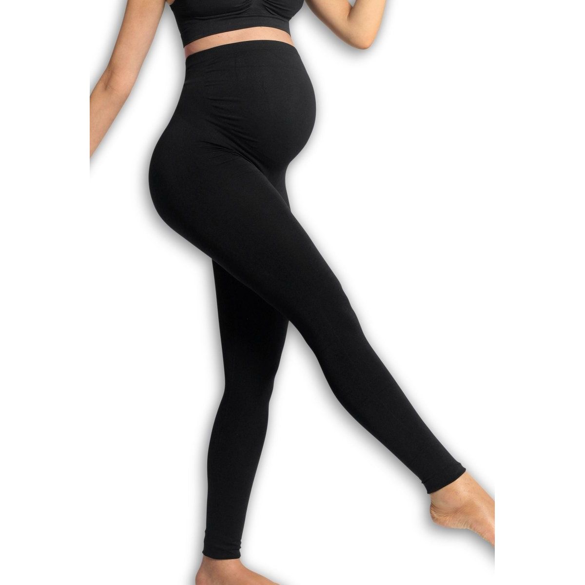 Carriwell seamless graviditets-leggings (recycled), sort - medium