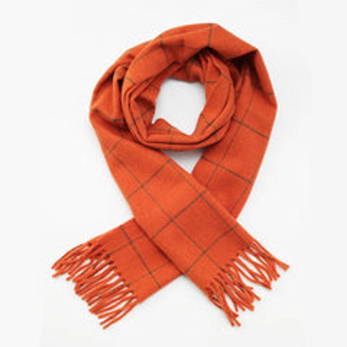 Laksen - Woodland Scarf - Orange W. Green Checks