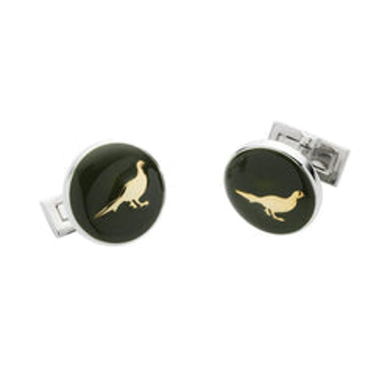 Laksen - Pheasant Cufflinks - British Racing Green